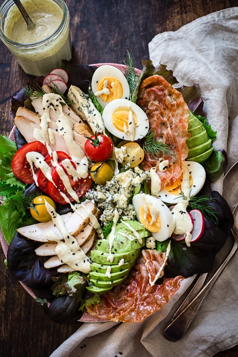 Summer Fresh Cobb Salad with Yogurt and Preserved Lemon Dressing