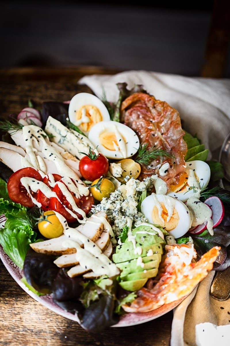 Summer Fresh Cobb Salad with Yogurt and Preserved Lemon Dressing 