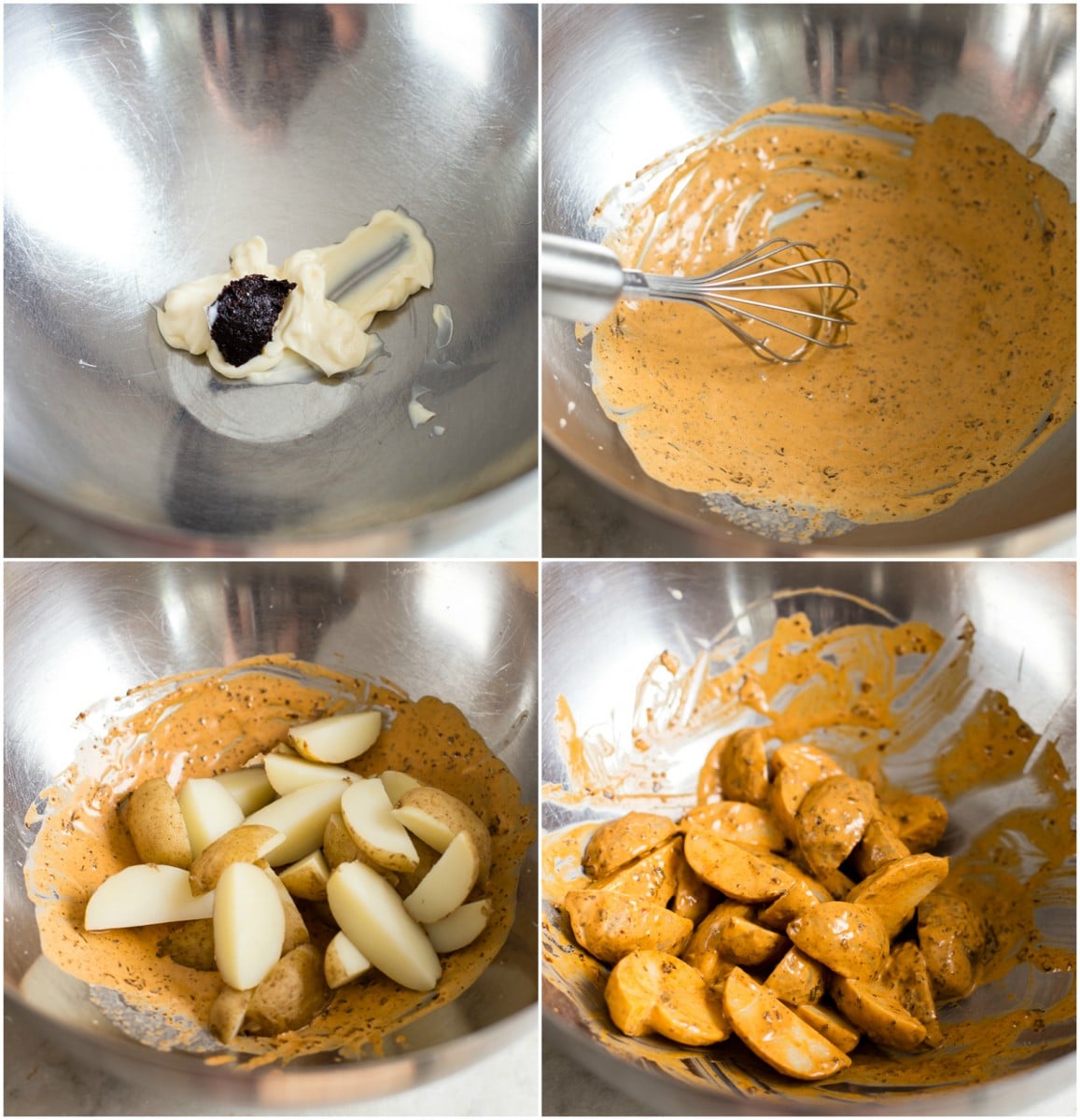 four process shots showing how to make the recipe