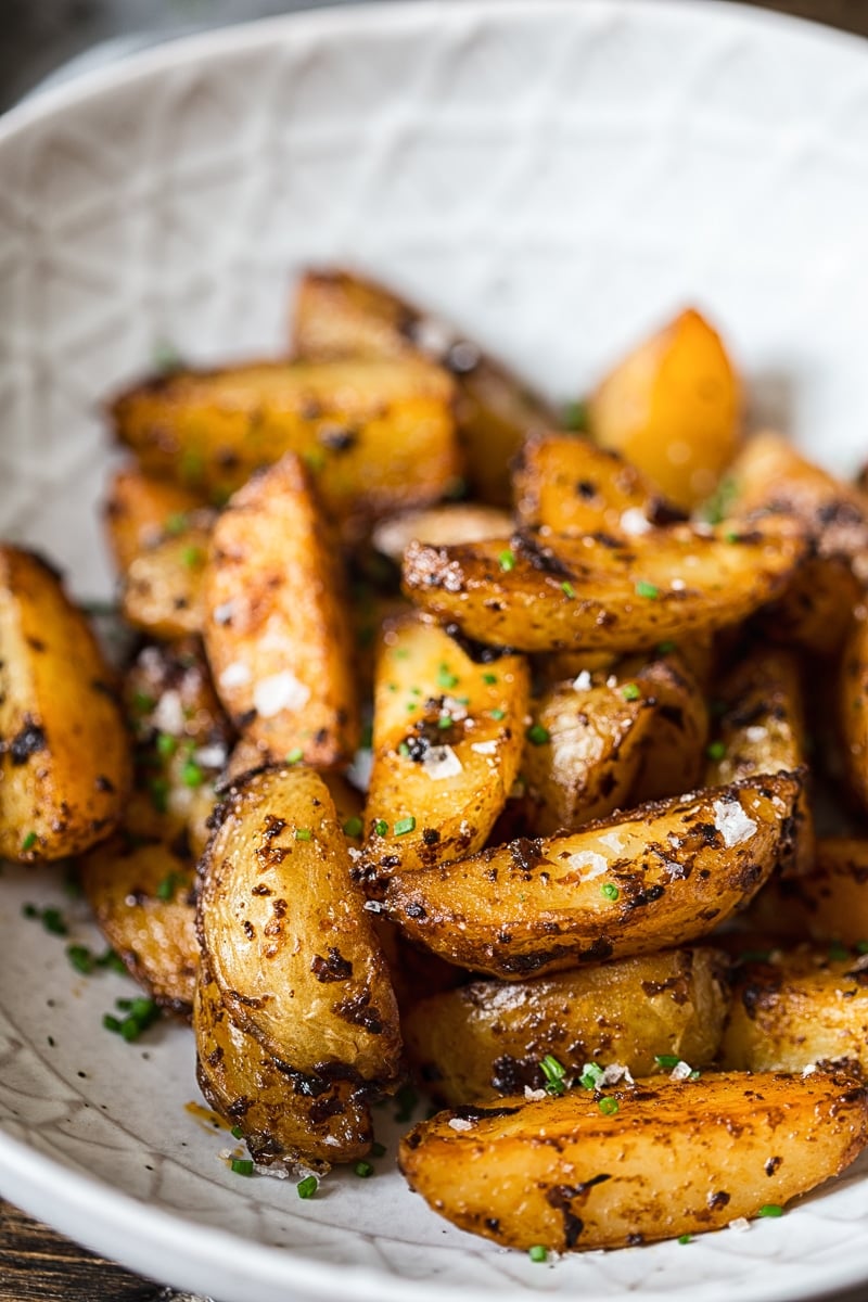 Chipotle Mayo Roasted Potato Wedges up close