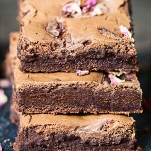 Stack of three brownies