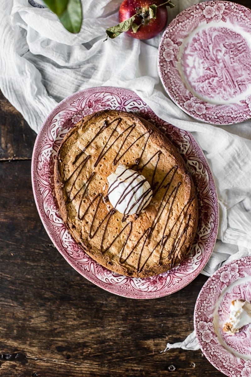 Top down of chocolate butterscotch cookie on a plate