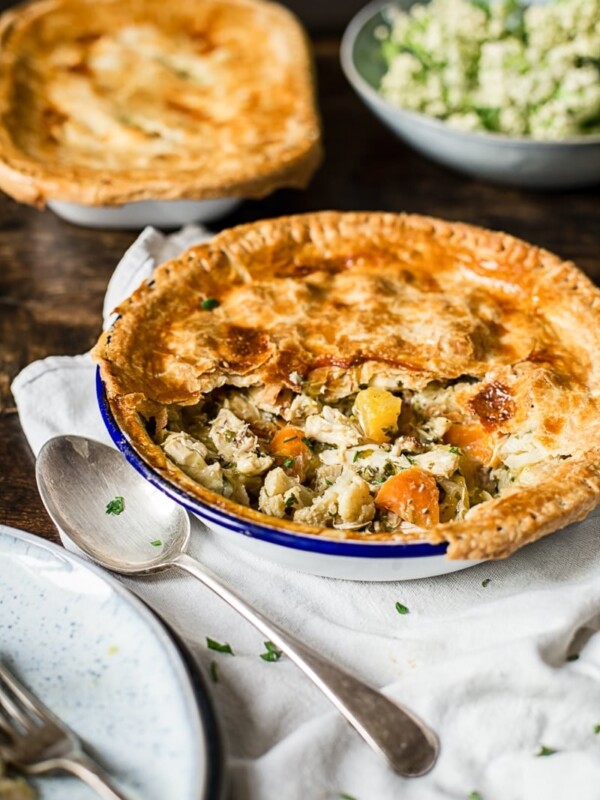 Sage Chicken Pot Pie with slice removed