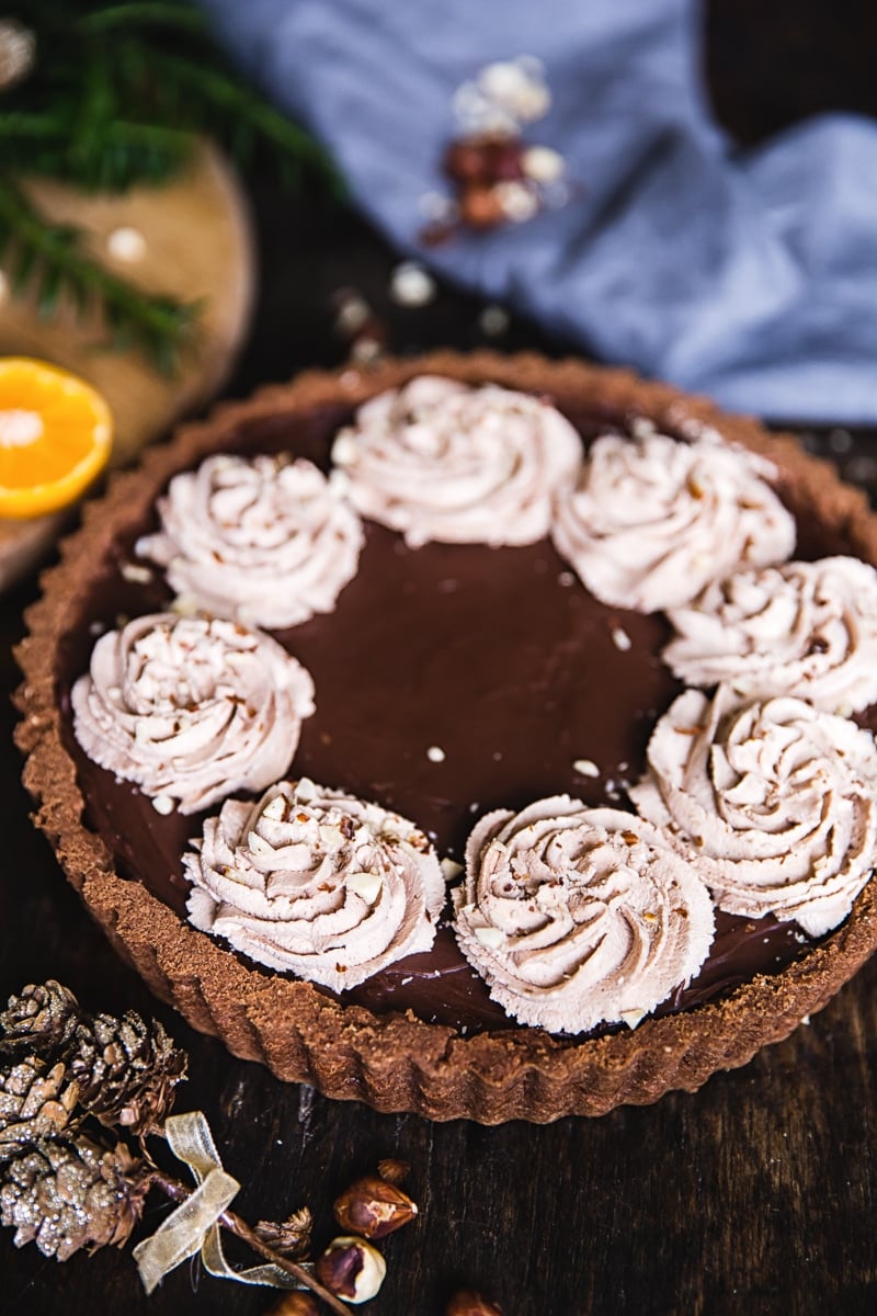 Chocolate Orange and Hazelnut Tart 