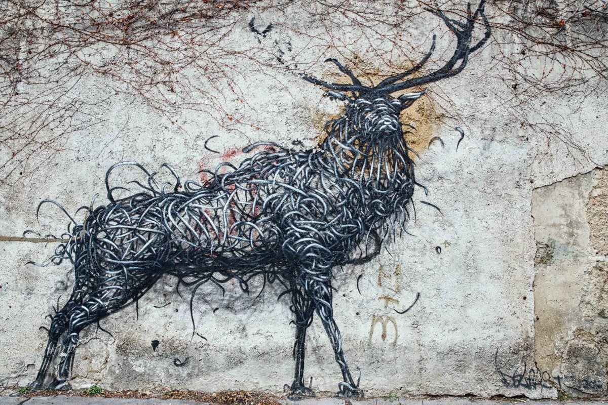 Street art of elk