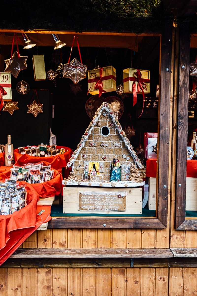 Gingerbread house in a market stall