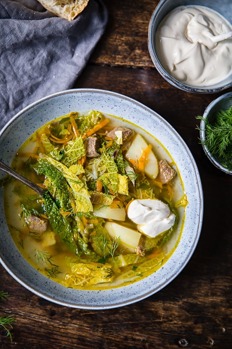 Restorative Beef and Cabbage Soup (Shchi) - Vikalinka