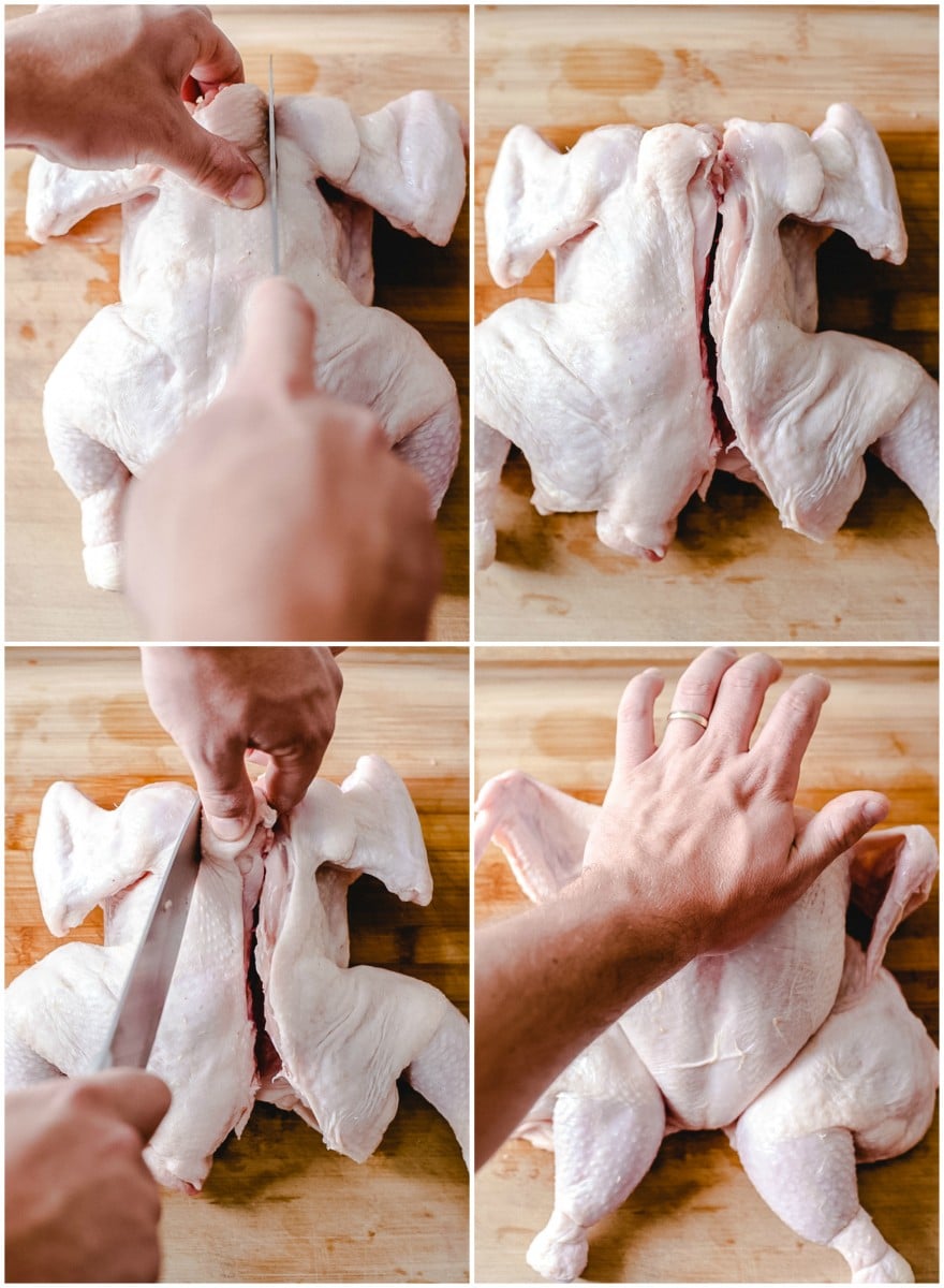 visual guide to spatchcocking a chicken 