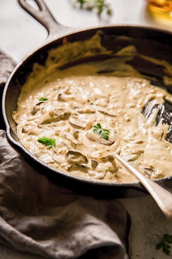 Creamy Cognac Mushroom Steak Sauce - Vikalinka