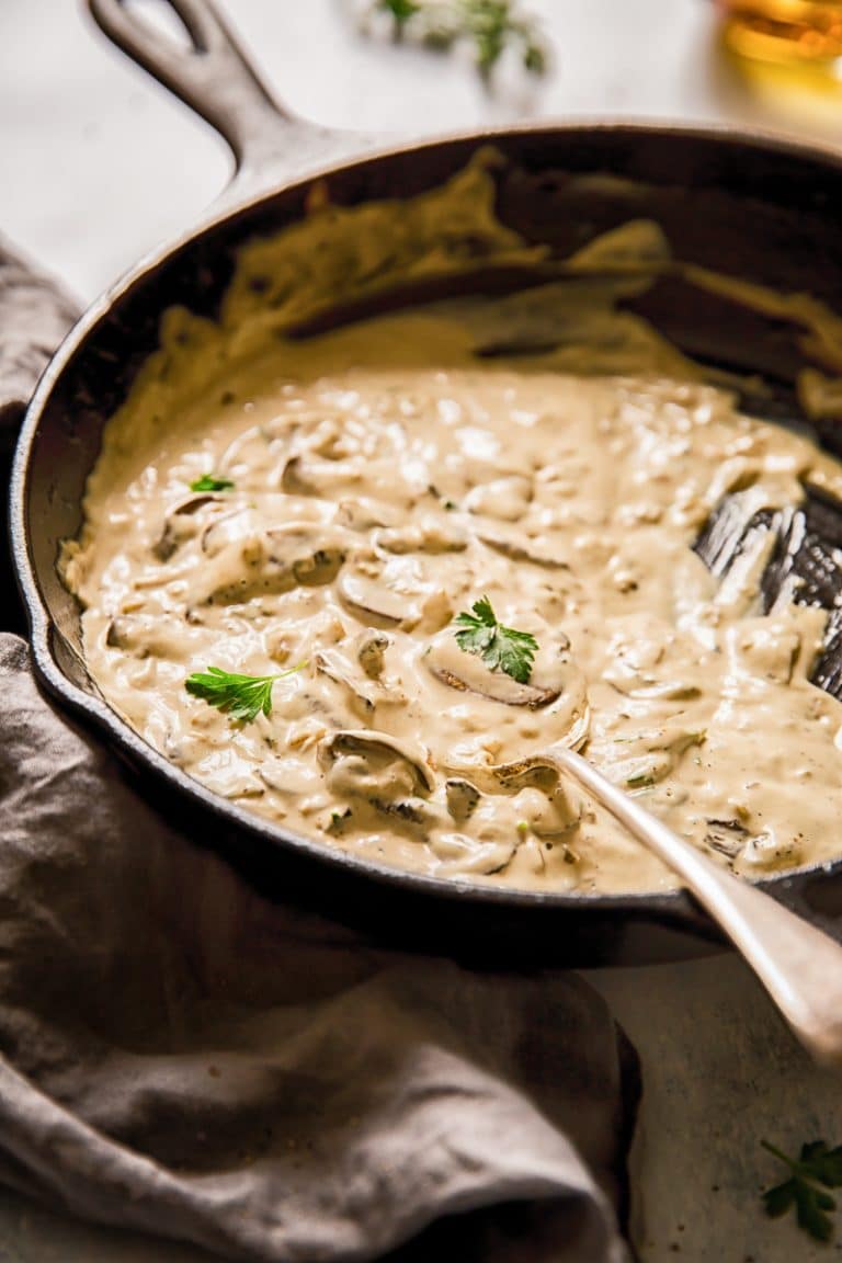 Creamy Cognac Mushroom Steak Sauce - Vikalinka