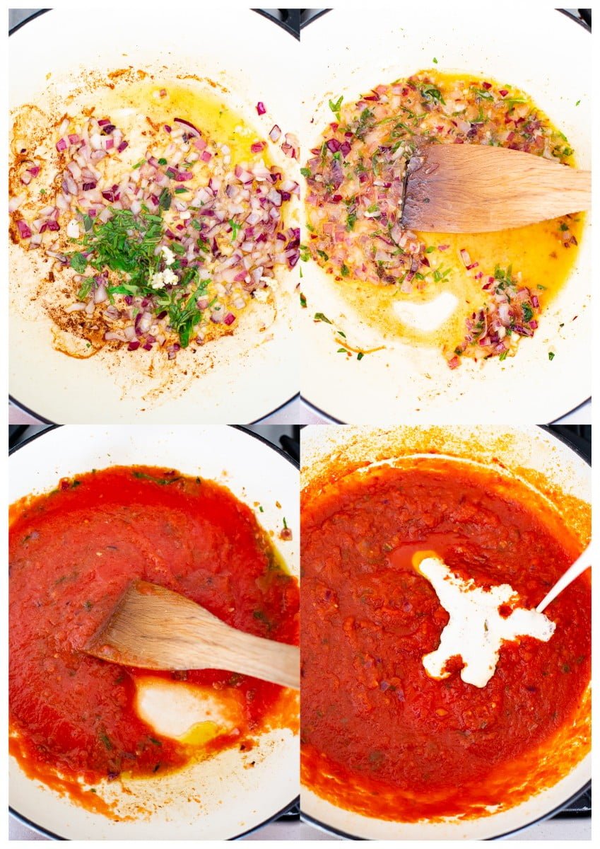 vodka sauce process images