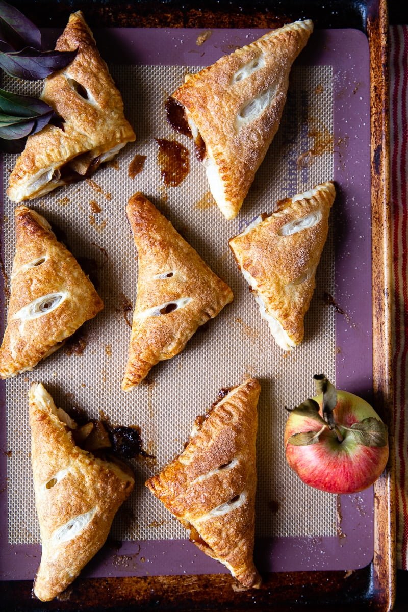 Apple Turnovers on a baking sheet