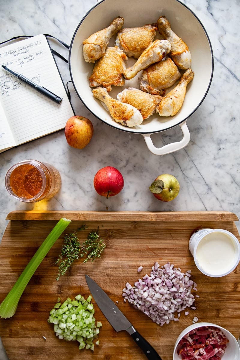 French Chicken Casserole a la Normande (VIDEO) - Vikalinka