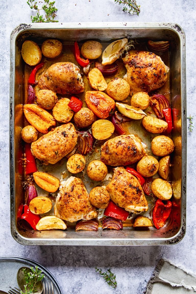 Spanish Style Baked Chicken Thighs with Potatoes Vikalinka