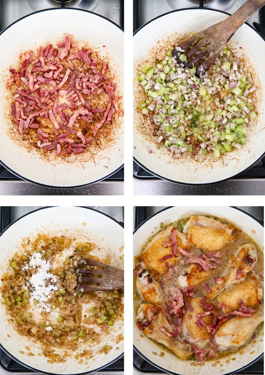 four process images showing making of the dish