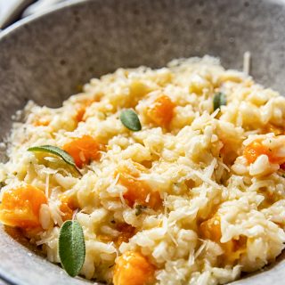 Close up of Butternut Squash Risotto in a bowl