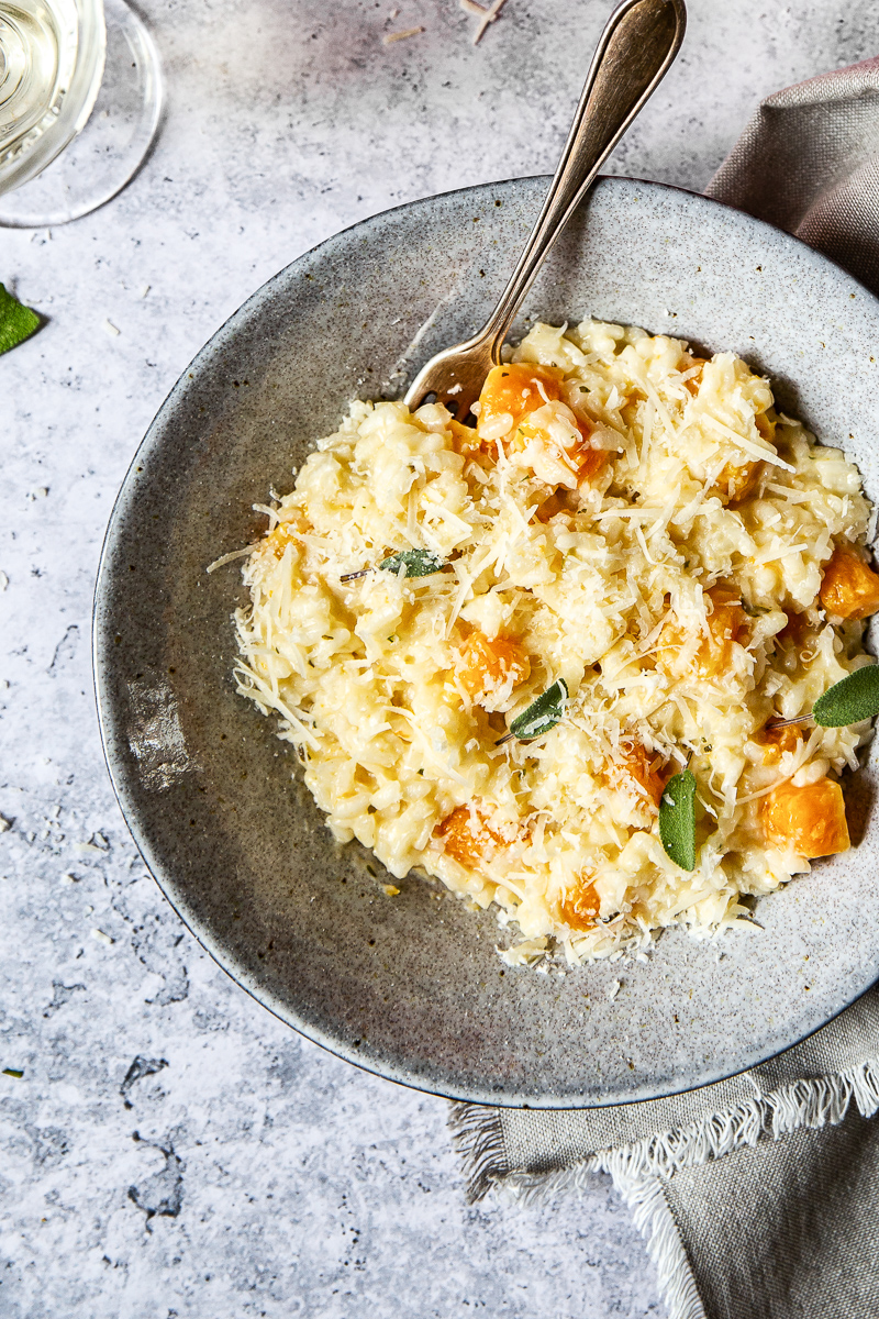 Butternut Squash Risotto with Sage and Goat Cheese