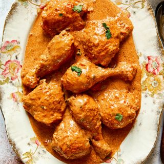 Chicken Paprikash on a serving platter