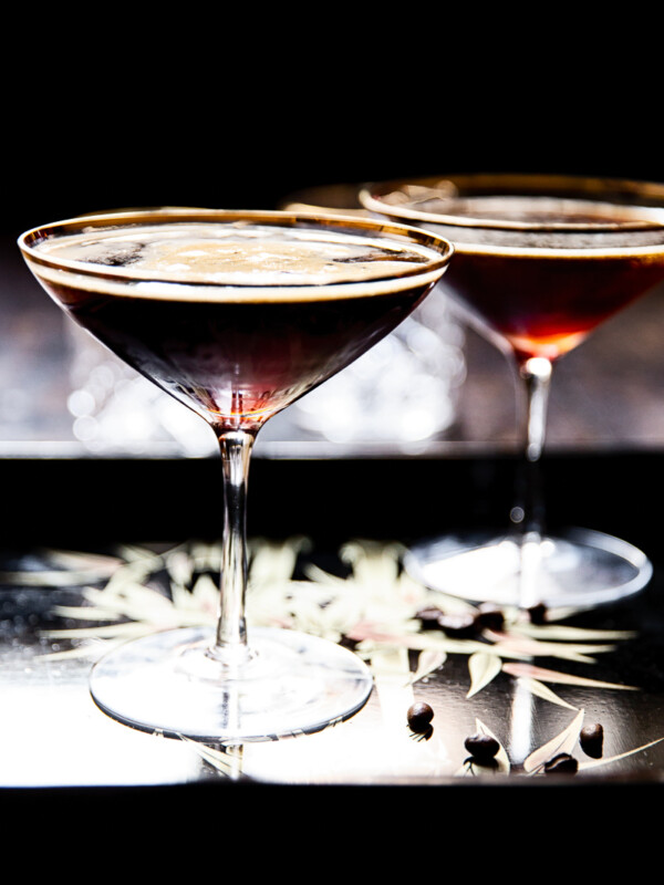Two cocktail glasses