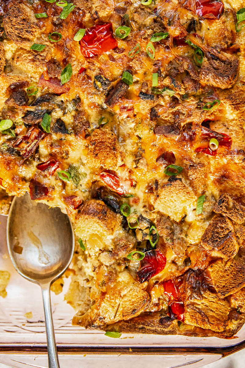 Overnight Breakfast Casserole with Sausage, Chorizo and Eggs - Vikalinka