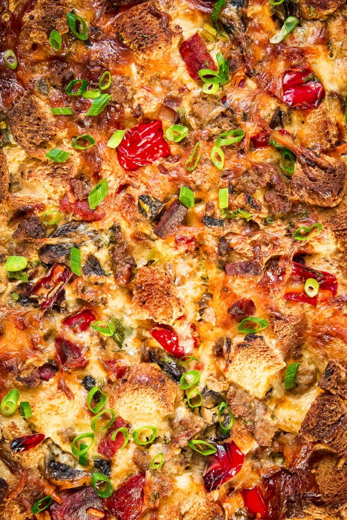 Overnight Breakfast Casserole with Sausage, Chorizo and Eggs - Vikalinka