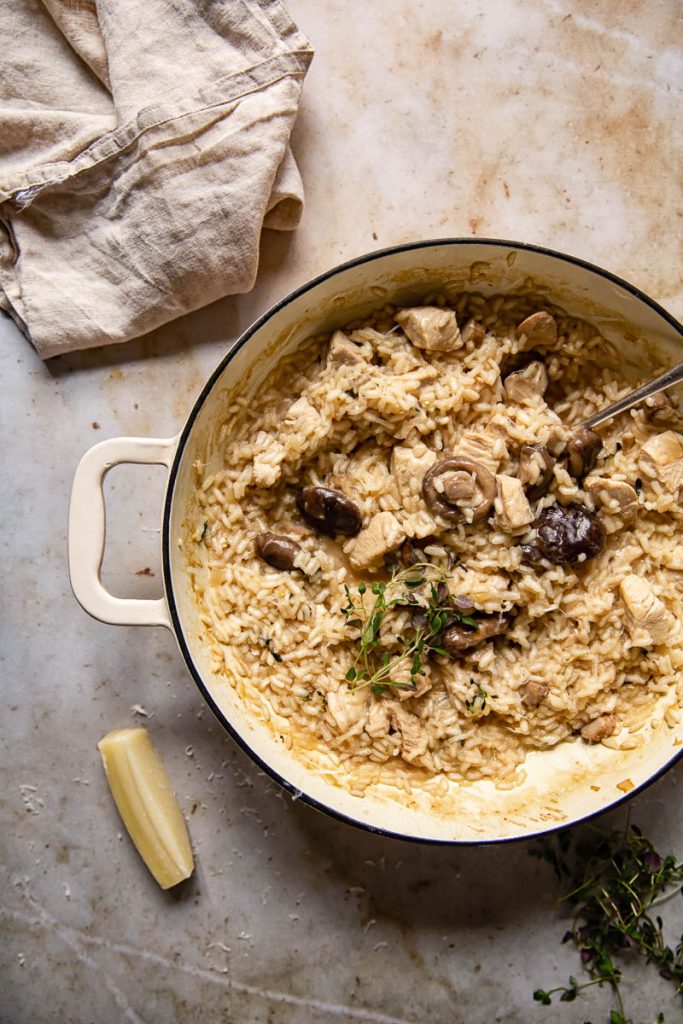 Chicken Risotto with Mushrooms and Thyme - Vikalinka