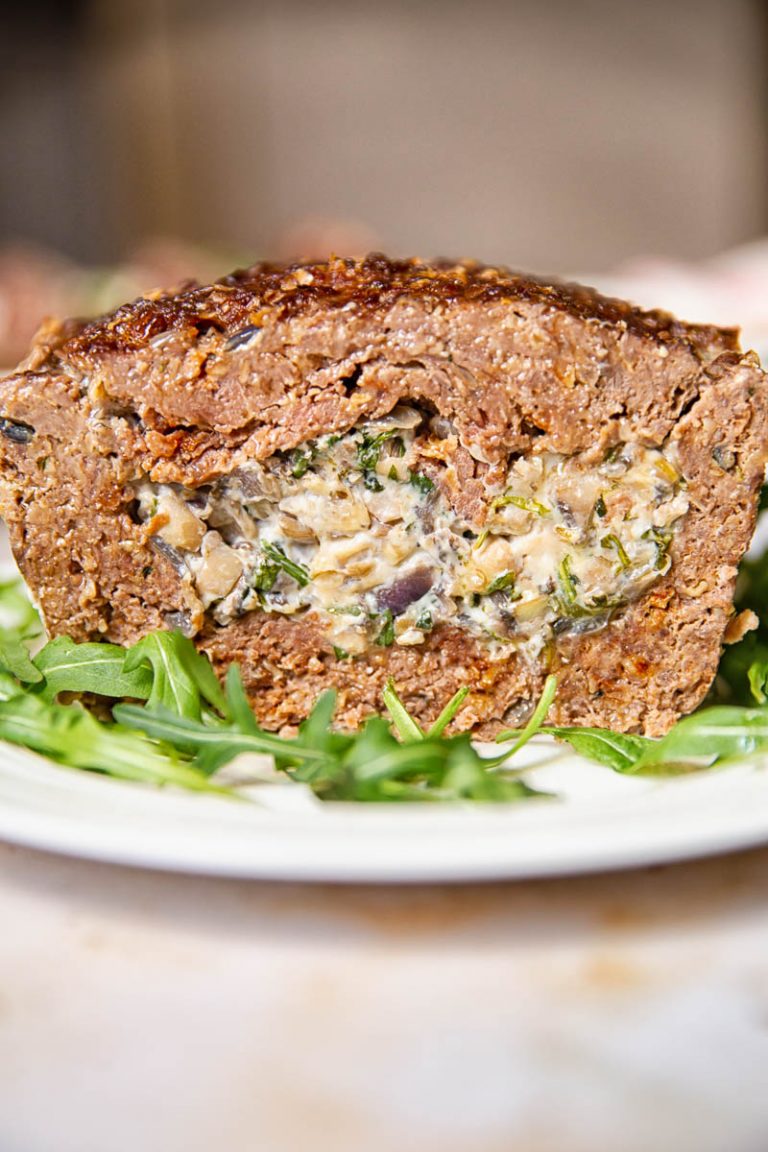 Creamy Mushroom Stuffed Meatloaf - Vikalinka
