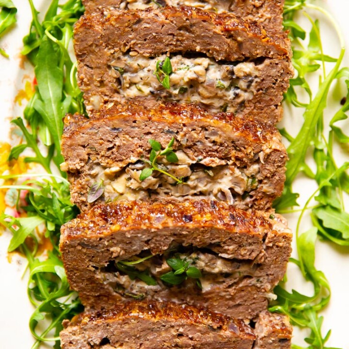 Creamy Mushroom Stuffed Meatloaf - Vikalinka