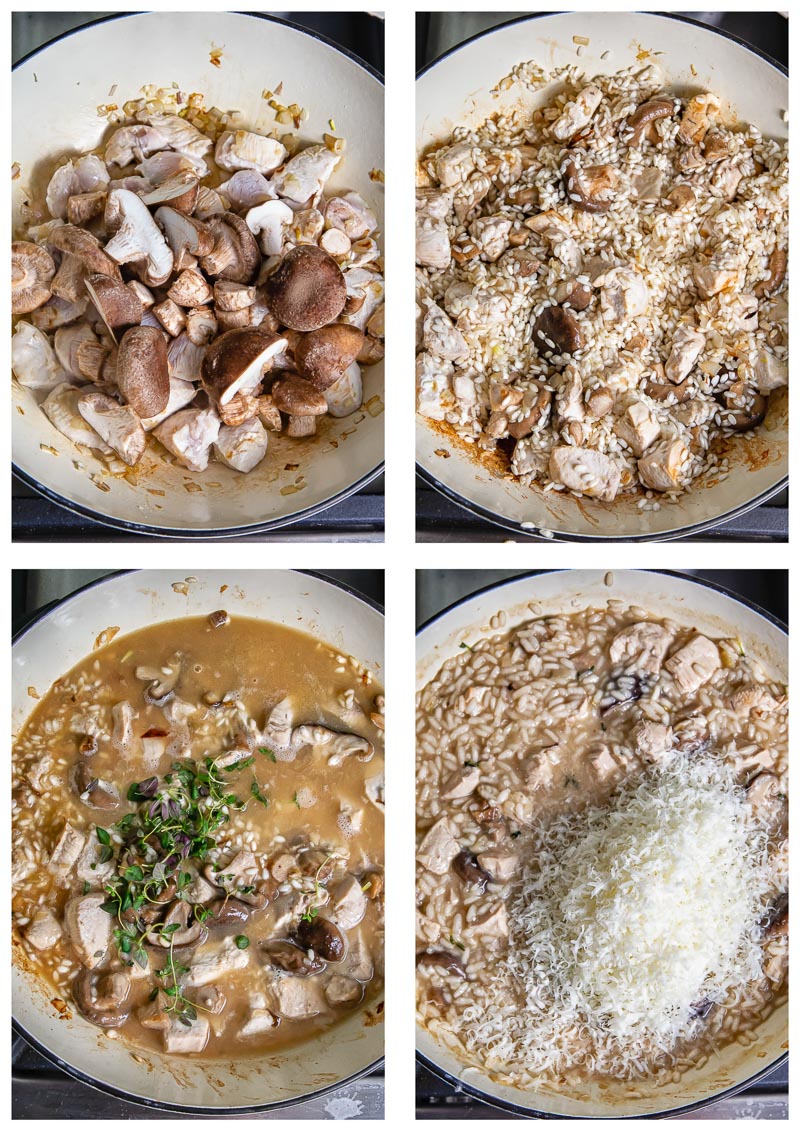 Chicken Risotto with Mushrooms and Thyme/Process Images