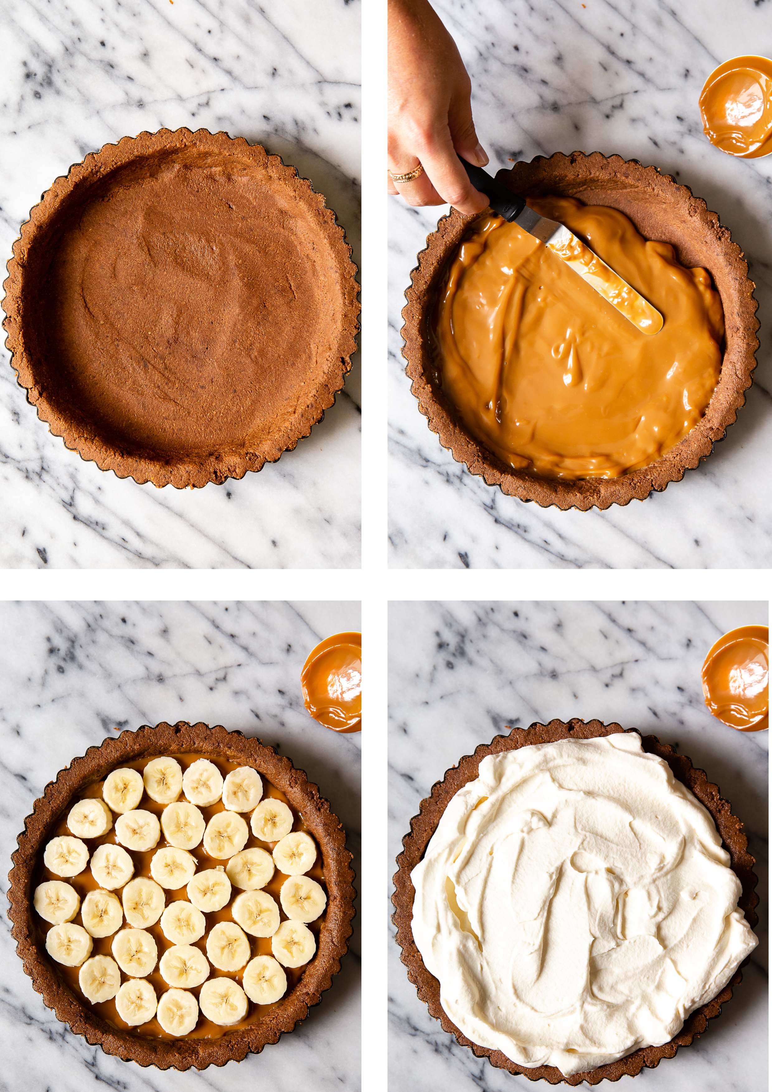 Banoffee Pie process collage