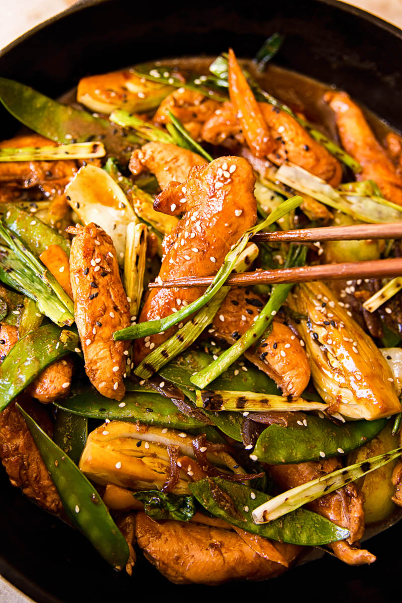 Teriyaki Chicken Stir Fry close up