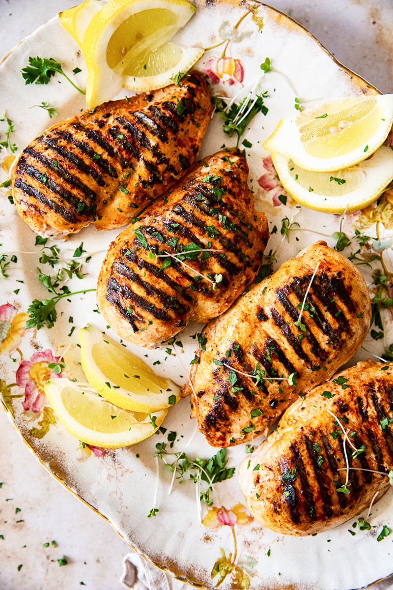 marinated and grilled chicken breasts 