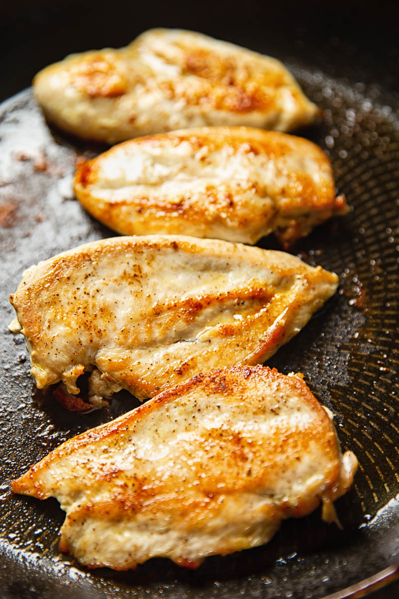 seared chicken breasts