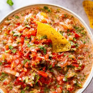 Fresh salsa in a bowl