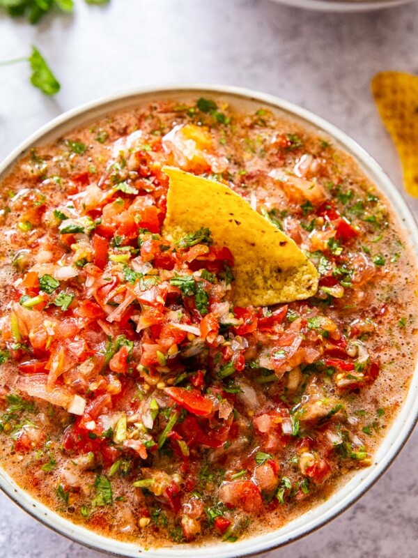 Fresh salsa in a bowl