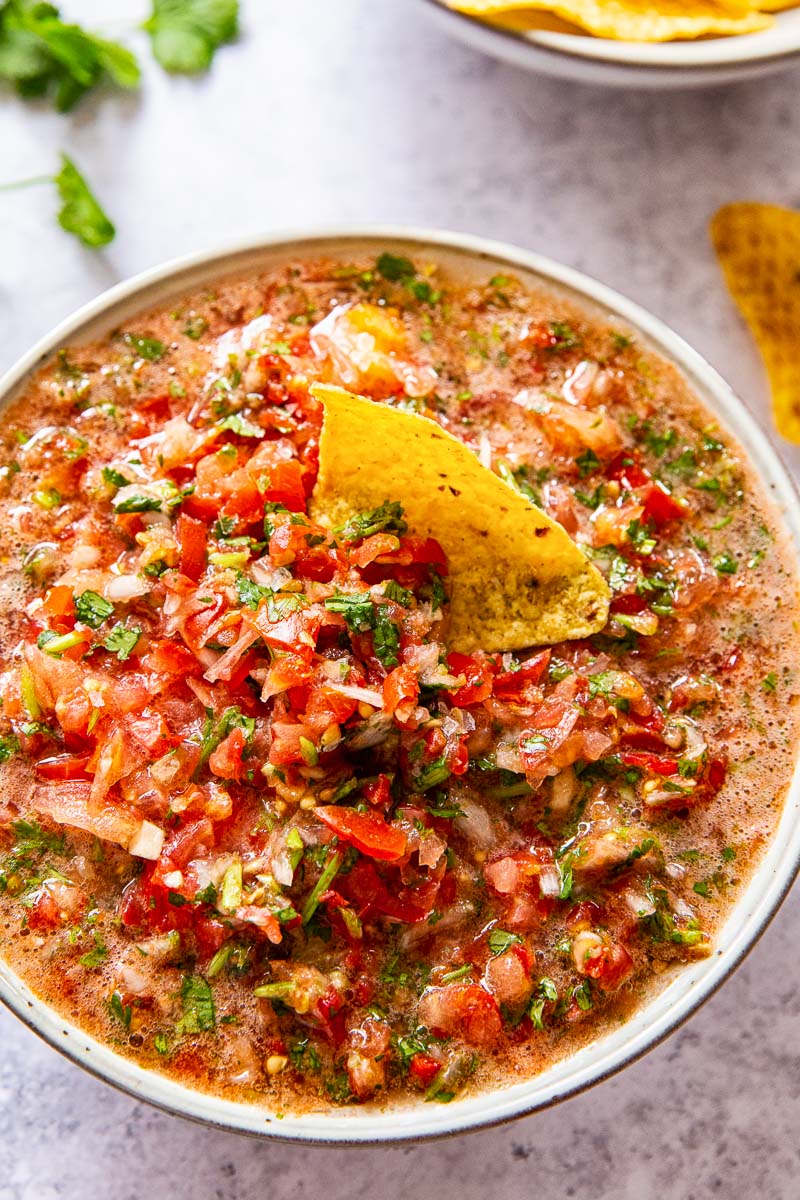 Fresh salsa in a bowl