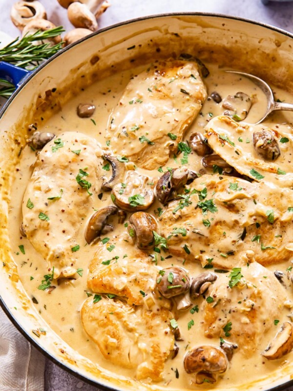 Chicken breasts in mushroom sauce