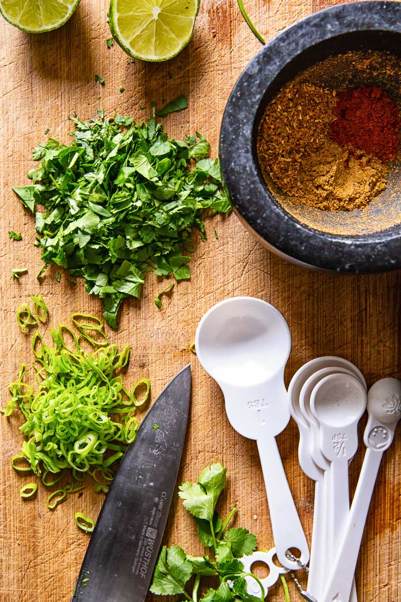 Spice blend and herbs for roasted baby potatoes