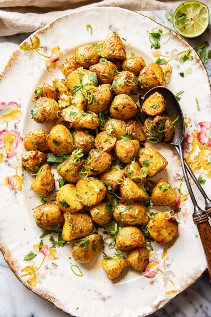 Spiced Roasted Baby Potatoes (Aloo Chat) - Vikalinka