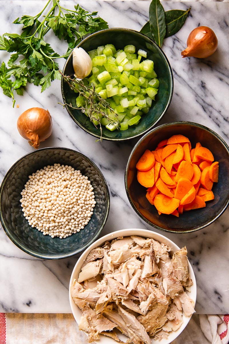 Overhead shot with ingredients