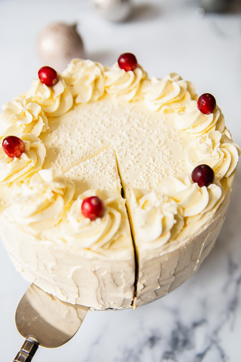 Cranberry Christmas Cake with Orange Cream Cheese Icing - Vikalinka