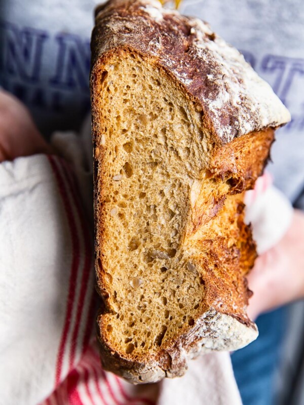 Sliced Rye Bread with interior crumb exposed