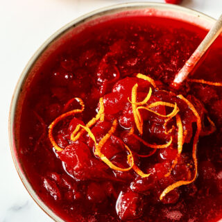 cranberry sauce sprinkled with orange zest