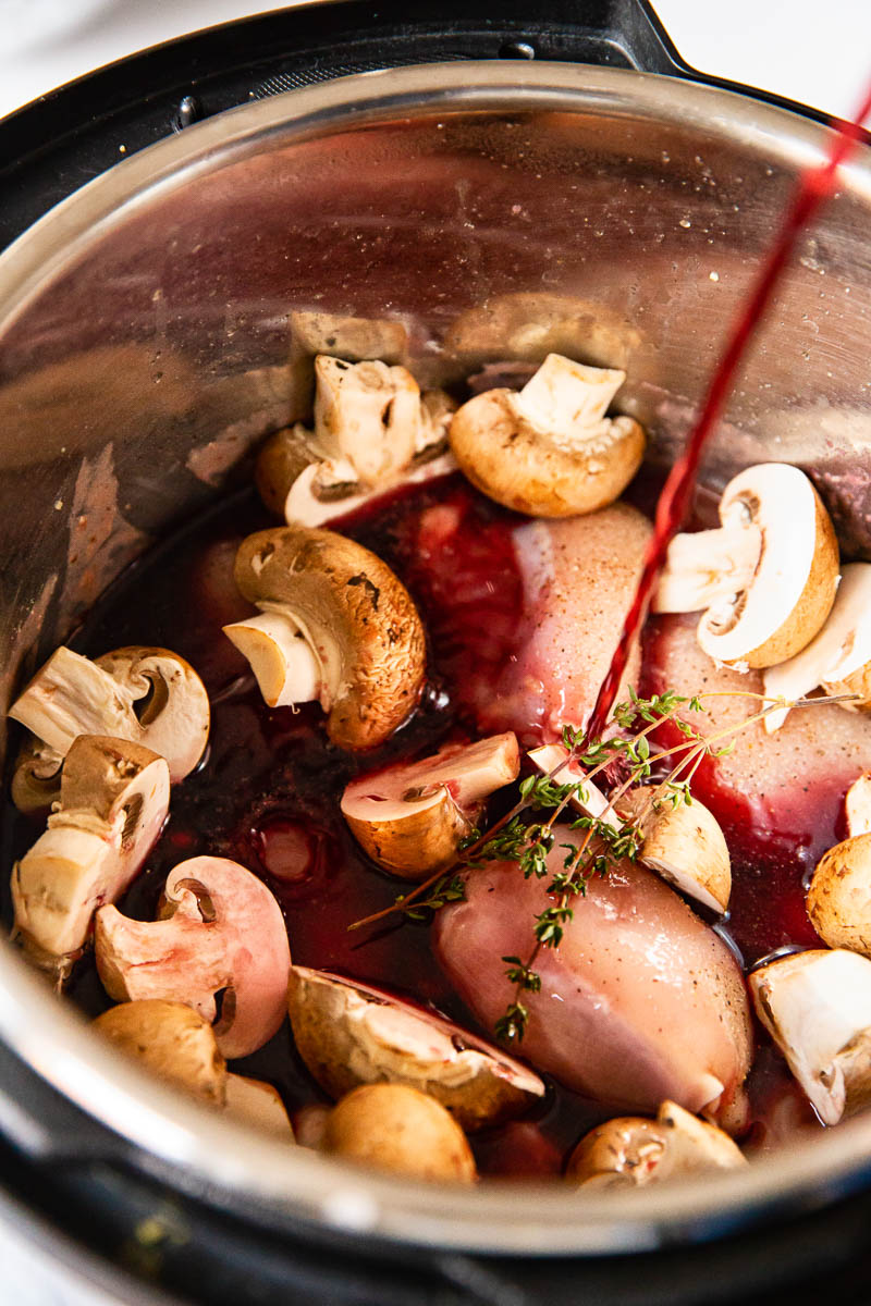 Instant Pot Chicken Stew before it's cooked in Instant Pot