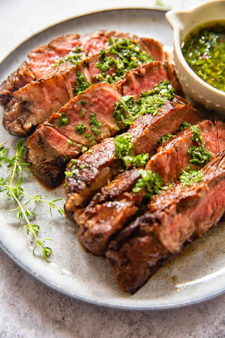 Rib Eye Steak with Sicilian Lemon Herb Sauce (Video ...