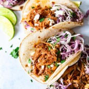 Slow Cooker Pulled Pork Tacos with Cilantro Lime Slaw