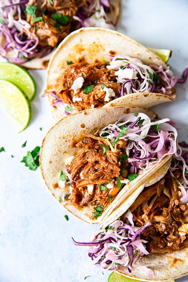 Slow Cooker Pulled Tacos Cilantro Lime