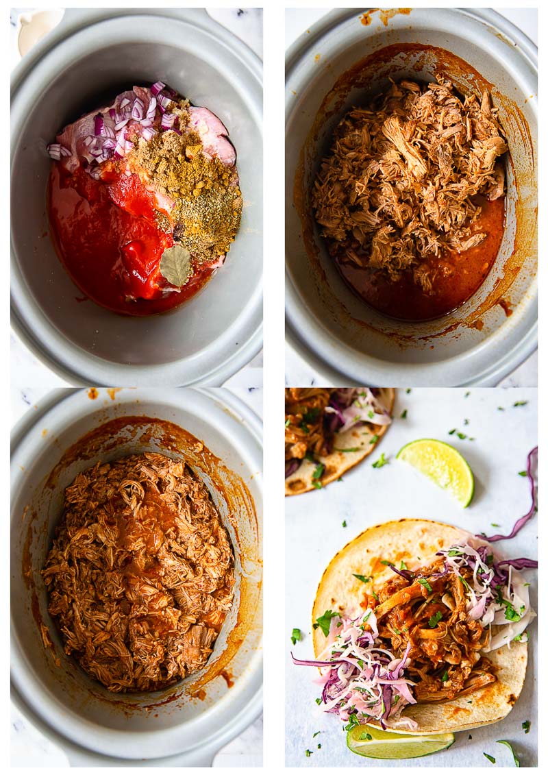 slow cooker pulled pork cooking stages