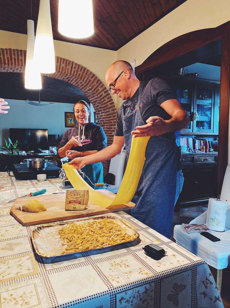 a man making fresh pasta 