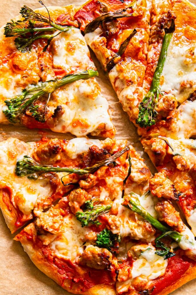 Sourdough Spicy Sausage and Broccoli Pizza - Vikalinka